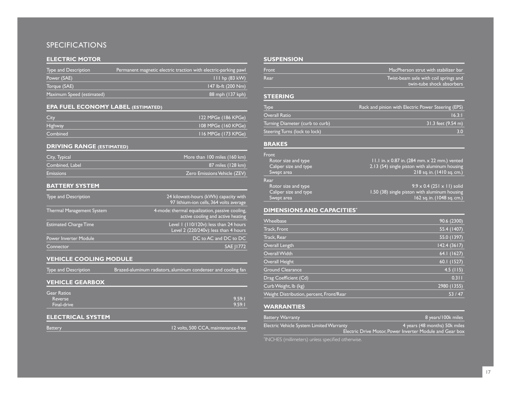 2013 Fiat 500e Brochure Page 17